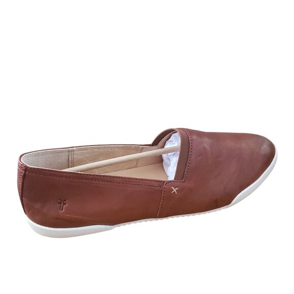 Frye Melanie Women 9.5 Slip on Shoes Cognac Antique Soft Vintage Leather Sneaker - Picture 9 of 14